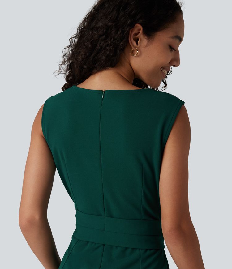 Combinaison de travail sans manches à encolure bateau, résistante aux plis, à nouer sur les côtés, avec poches — Easy Peezy