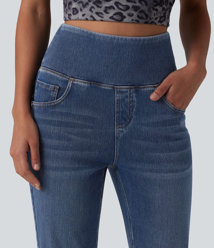 Halara Flex™ High Waisted Tummy Control Flare Casual Jeans with Pockets