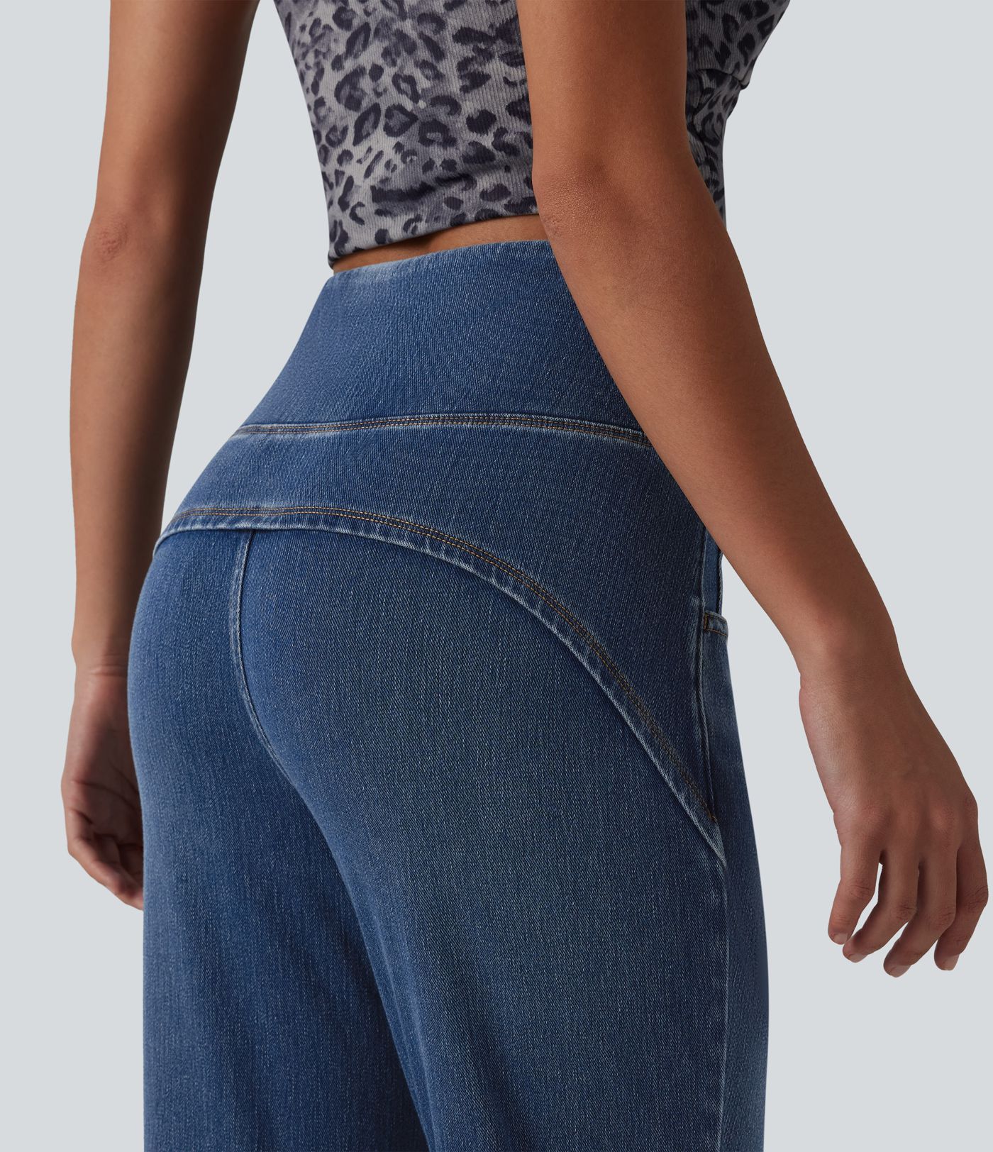 Halara Flex™ High Waisted Tummy Control Flare Casual Jeans with Pockets