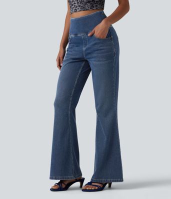 Halara Flex™ High Waisted Tummy Control Flare Casual Jeans with Pockets