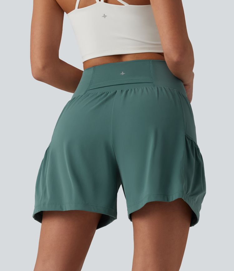 SoftlyZero™ Airy High Waisted Tummy Control 2-in-1 Cool Touch Workout Shorts 5'' with Pockets