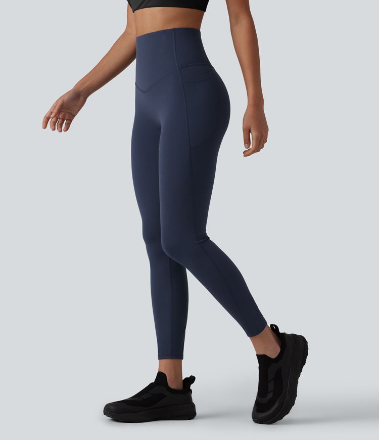 Halara UltraSculpt™ High Waisted Anti-Roll Tummy Control Shaping Yoga 7/8 Leggings with Pockets