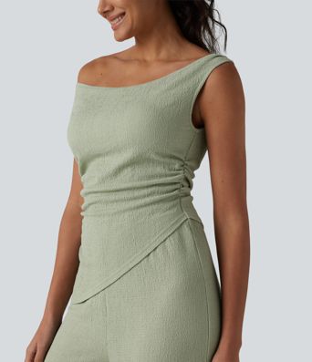 Off Shoulder Built-in Bra Casual Jumpsuit-Easy Peezy Edition