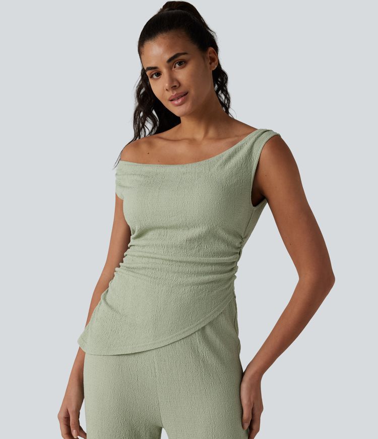 Off Shoulder Built-in Bra Casual Jumpsuit-Easy Peezy Edition