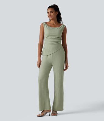Off Shoulder Built-in Bra Casual Jumpsuit-Easy Peezy Edition
