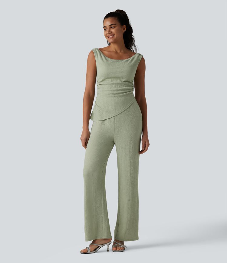Off Shoulder Built-in Bra Casual Jumpsuit-Easy Peezy Edition