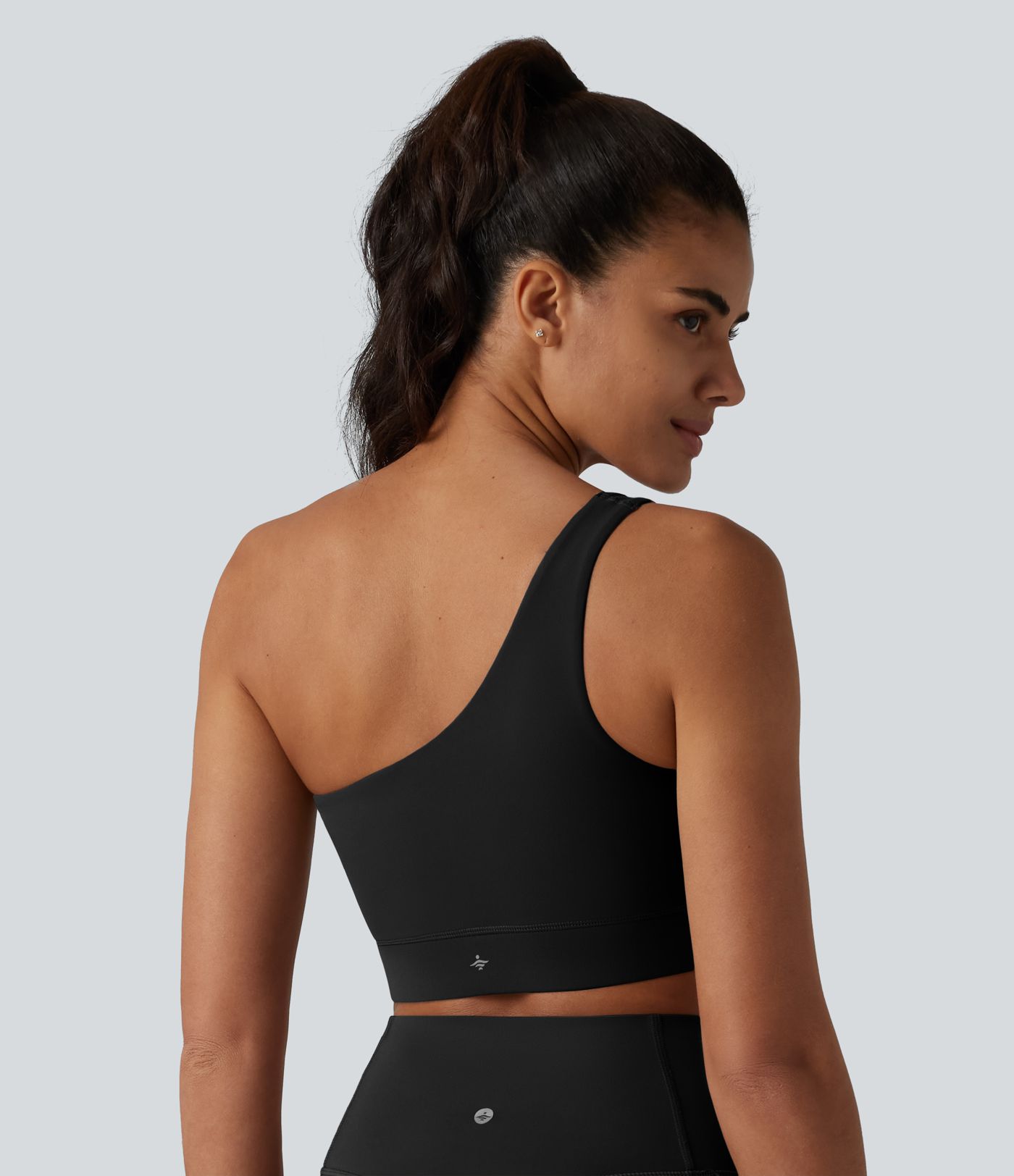 Halara UltraSculpt™ Low Support One-Shoulder Crossover Hem Built-in Bra Yoga Sports Bra