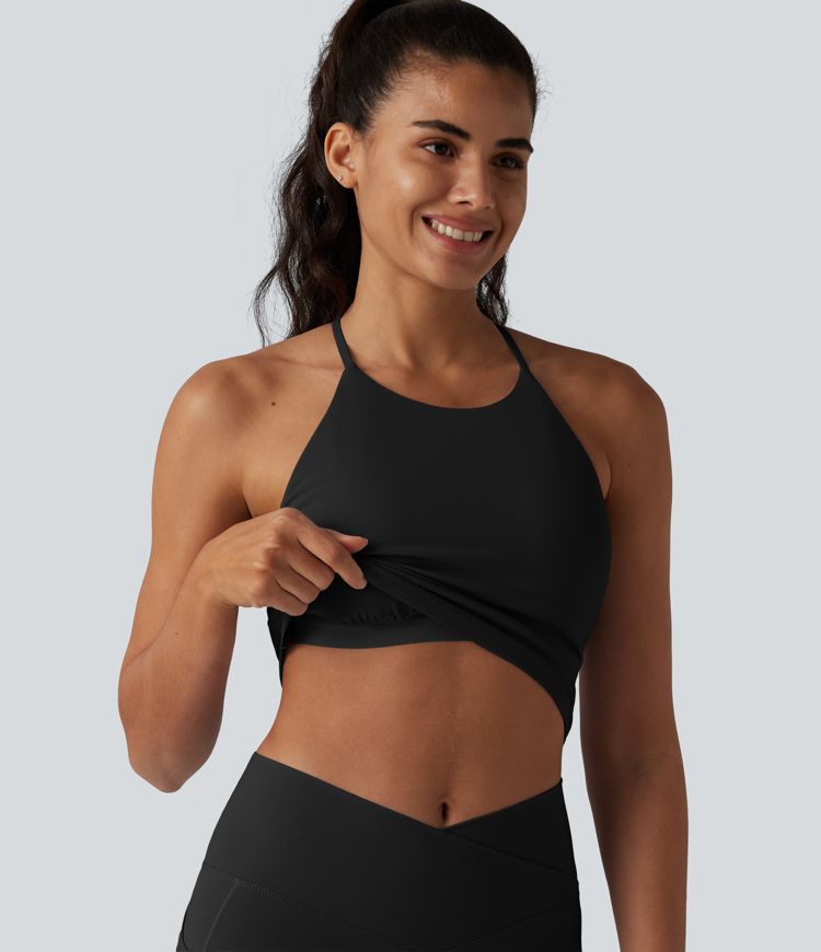 SoftlyZero™ Airy Racerback Built-in Bra Cool Touch Yoga Tank Top with Pockets-UPF50+