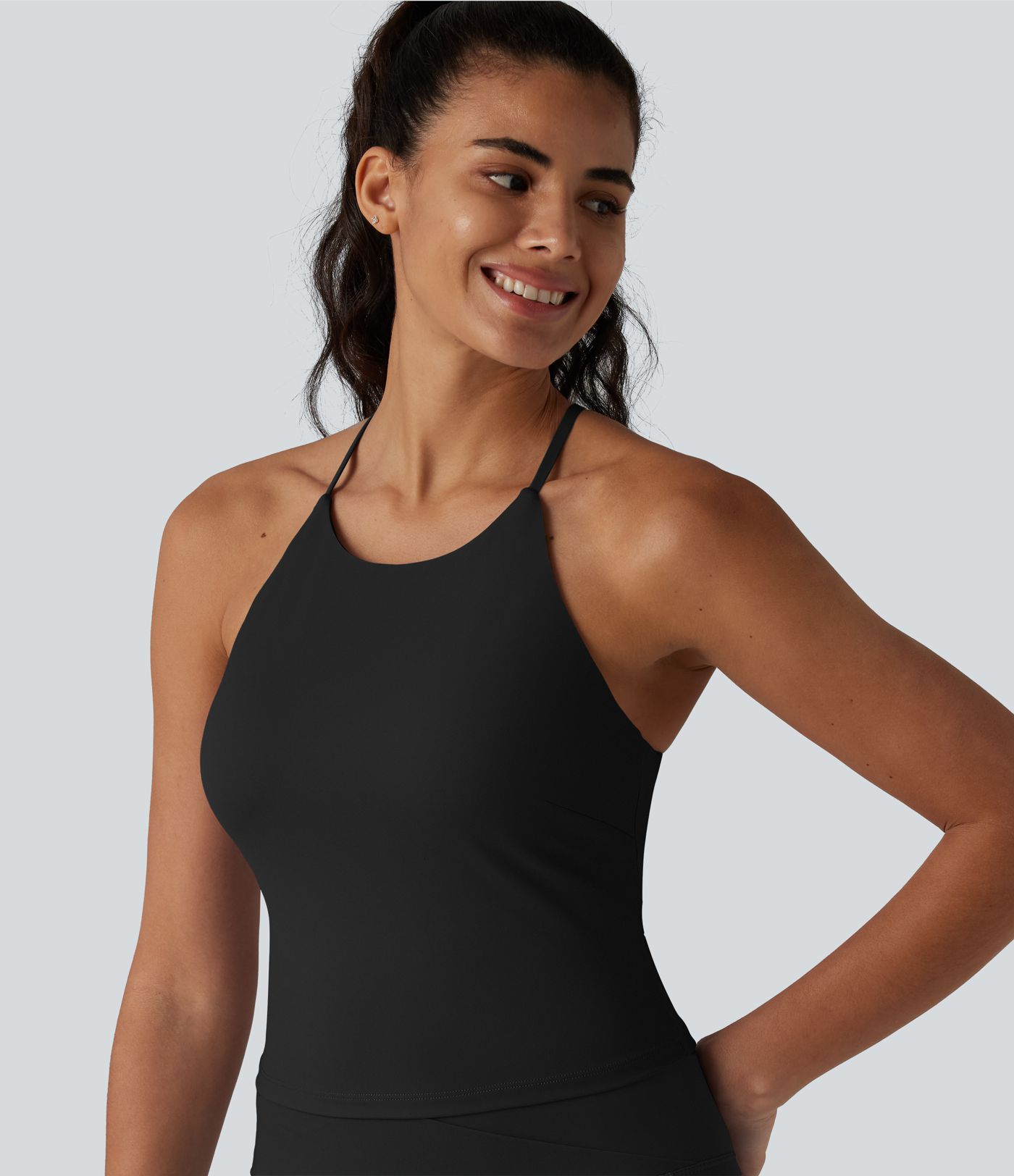 SoftlyZero™ Airy Racerback Built-in Bra Cool Touch Yoga Tank Top with Pockets-UPF50+