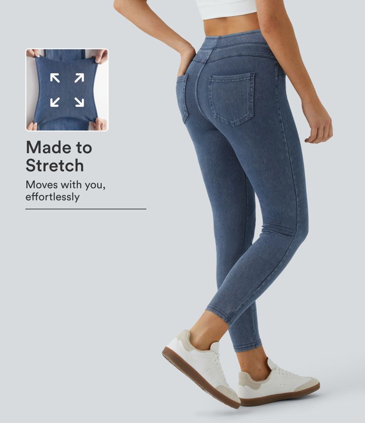 Halara Flex™ High Waisted Pocket Denim Casual Leggings
