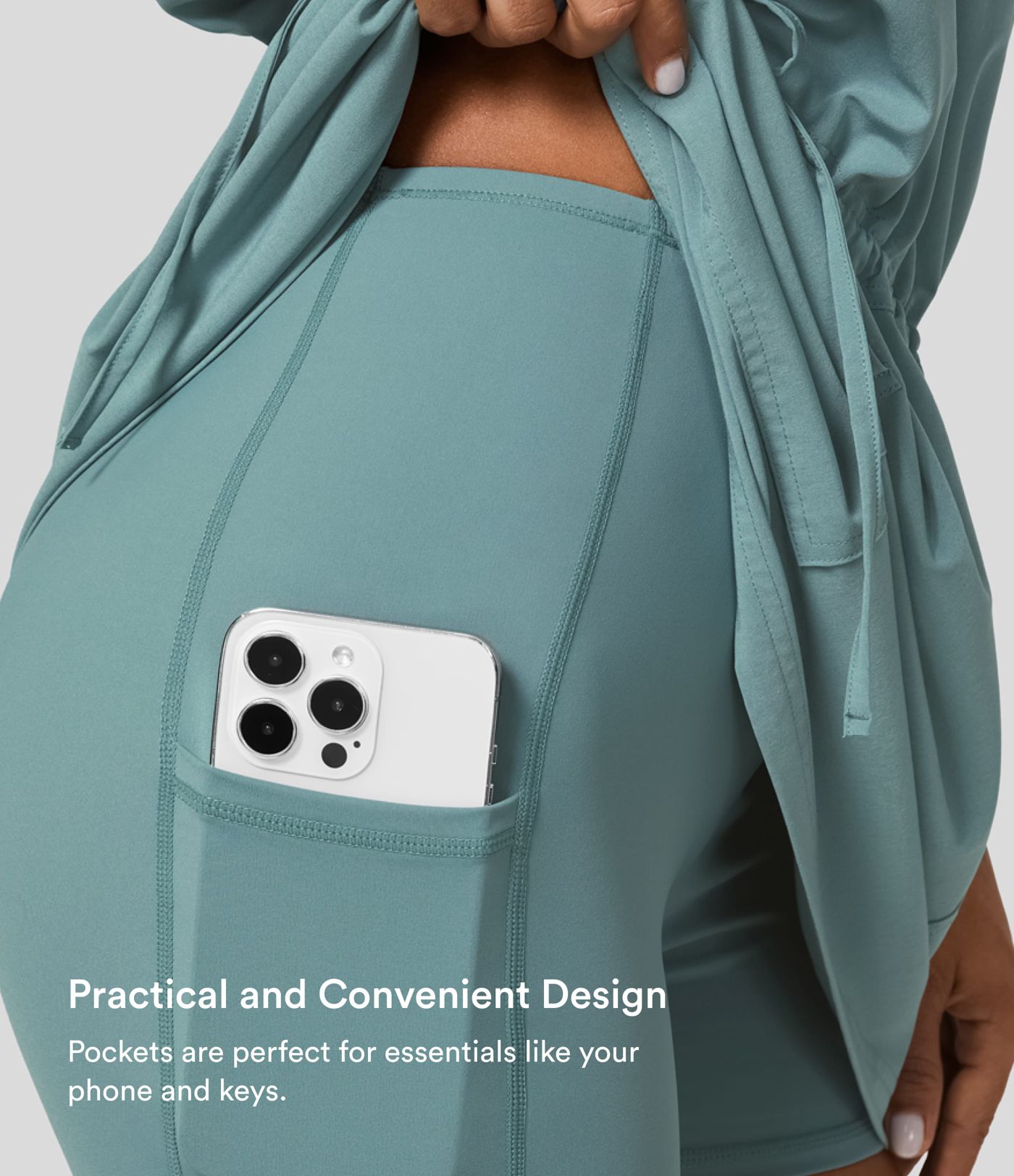 Breezeful™ Pockets Drawstring 2-Piece Quick Dry Mini Hiking Active Dress