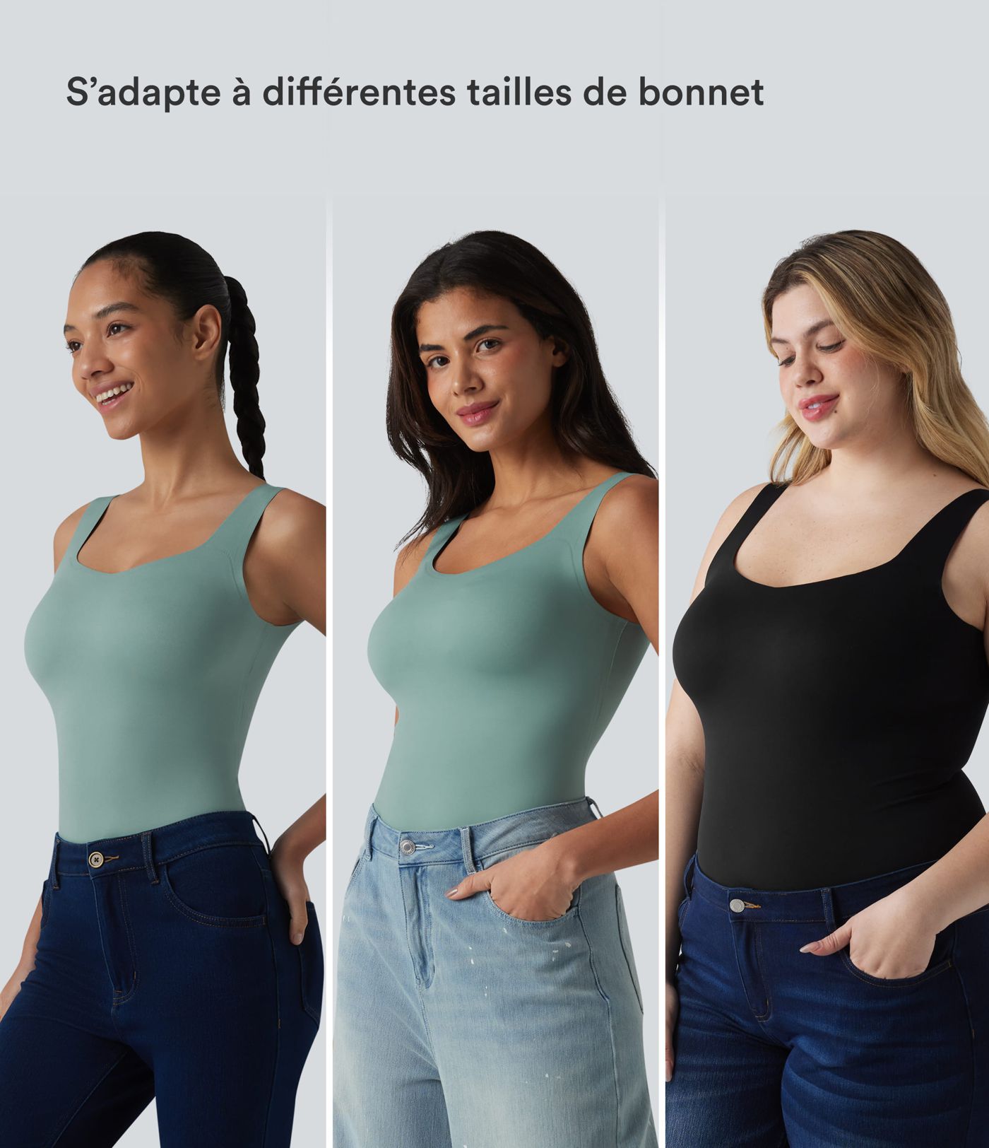 Débardeur casual avec soutien-gorge intégré bonnets B-E Débardeur casual avec soutien-gorge intégré bonnets B-E