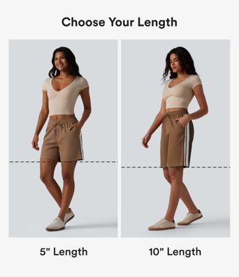 Lässige Baggyy-Shorts mit mittelhohem Bund, mehreren Taschen, Kordelzug, Leopardenmuster, Streifen und Farbblock - 25,4 cm