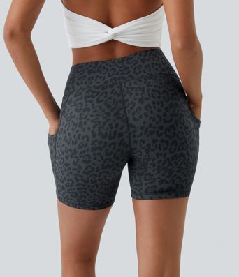 Short Course Biker Yoga Taille Haute avec Poches Latérales 