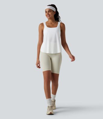 U Neck Racerback Curved Hem Cool Touch Yoga Tank Top