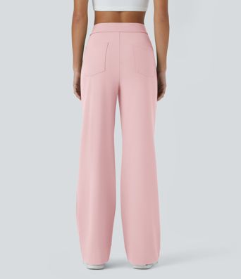 DayStretch High Waisted Pockets Straight Leg Casual Pants