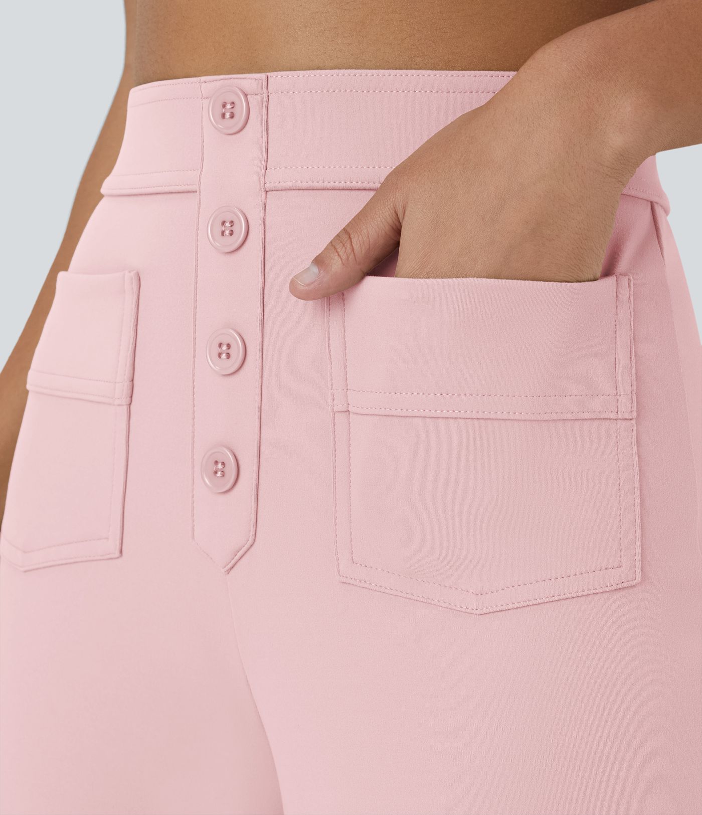 DayStretch High Waisted Pockets Straight Leg Casual Pants