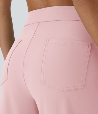 DayStretch High Waisted Pockets Straight Leg Casual Pants