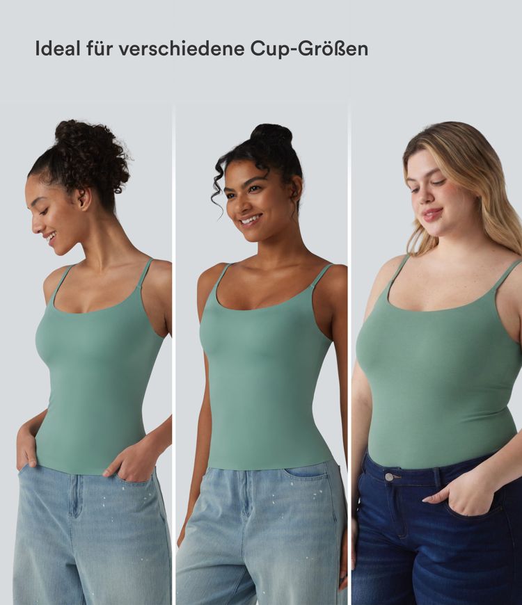 Lässiges Tanktop mit Rundhalsausschnitt und integriertem BH - B-E Cups