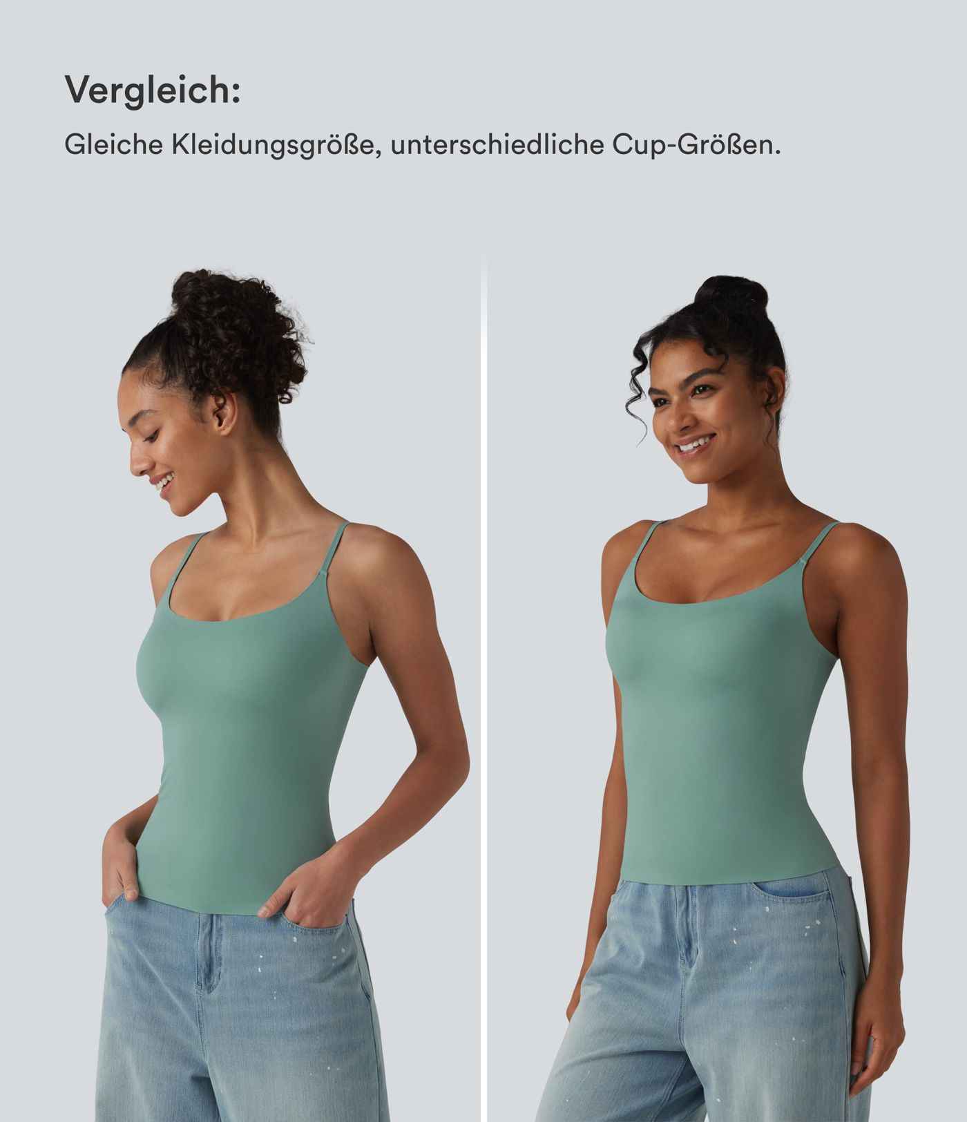 Lässiges Tanktop mit Rundhalsausschnitt und integriertem BH - B-E Cups