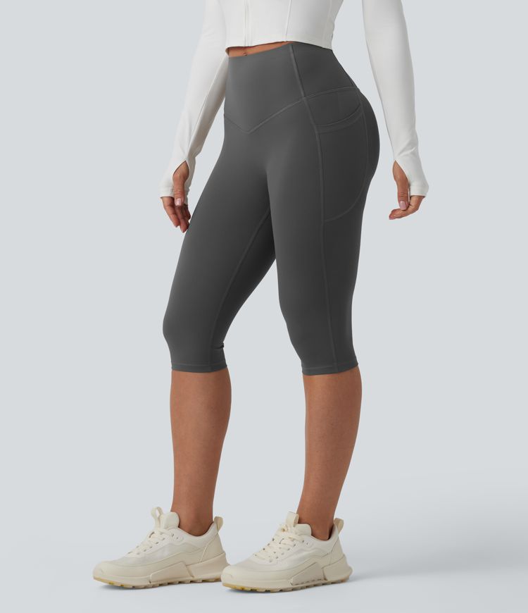 Halara UltraSculpt™ High Waisted Butt Lifting Tummy Control Pedal Pushers Shaping Training Leggings with Pockets
