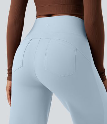 DayStretch High Waisted Tummy Control Wide Leg Yoga Trousers with Pockets