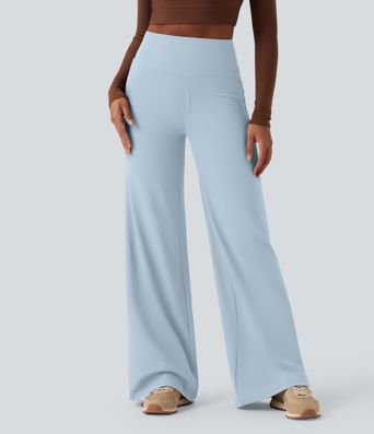 DayStretch High Waisted Tummy Control Wide Leg Yoga Trousers with Pockets