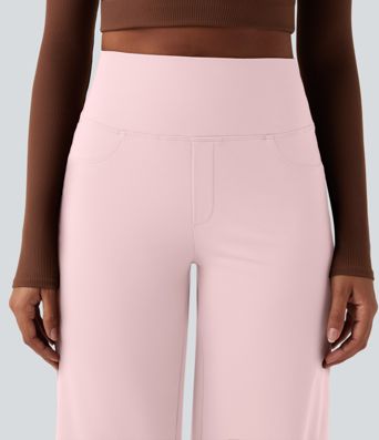 DayStretch High Waisted Tummy Control Wide Leg Yoga Trousers with Pockets