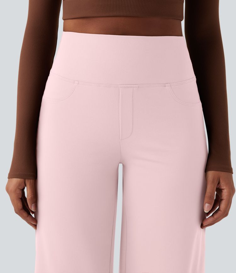 DayStretch High Waisted Tummy Control Wide Leg Yoga Trousers with Pockets