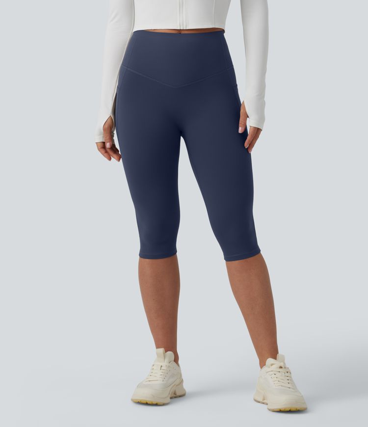 Halara UltraSculpt™ High Waisted Butt Lifting Tummy Control Pedal Pushers Shaping Training Leggings with Pockets