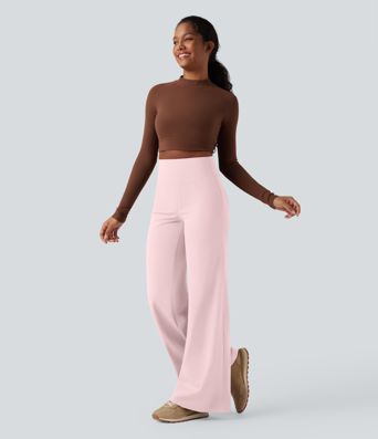 DayStretch High Waisted Tummy Control Wide Leg Yoga Trousers with Pockets