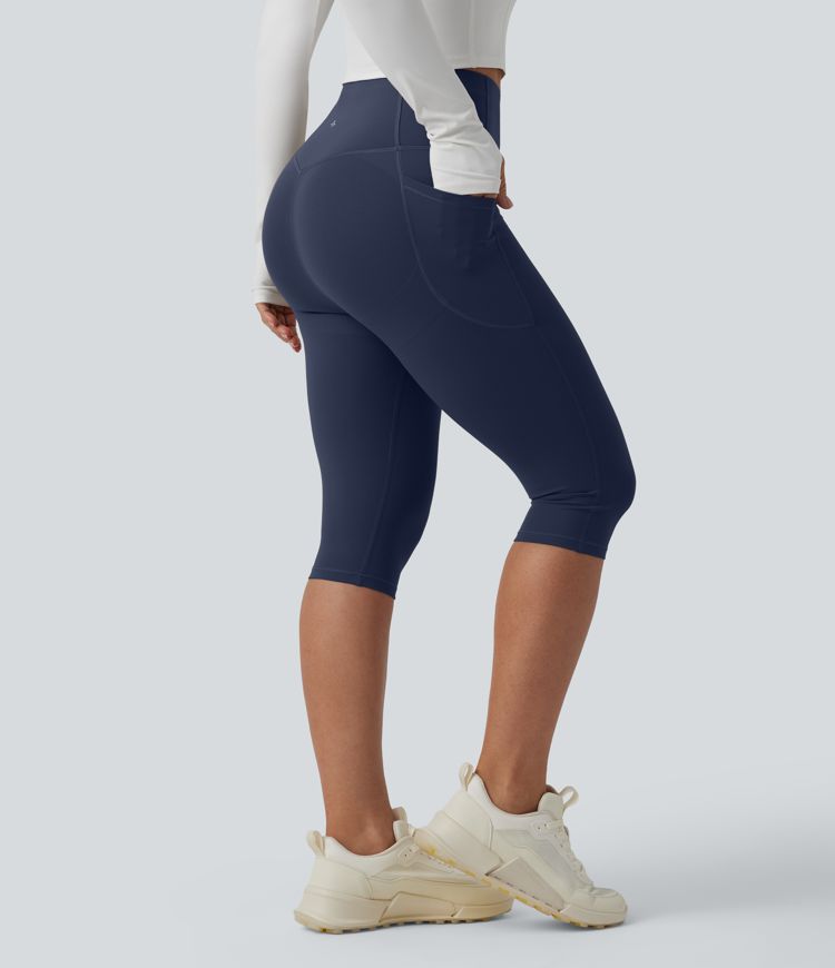 Halara UltraSculpt™ High Waisted Butt Lifting Tummy Control Pedal Pushers Shaping Training Leggings with Pockets