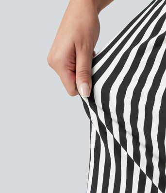 Low Rise Ruched Stripes Resort Baggy Shorts with Pockets