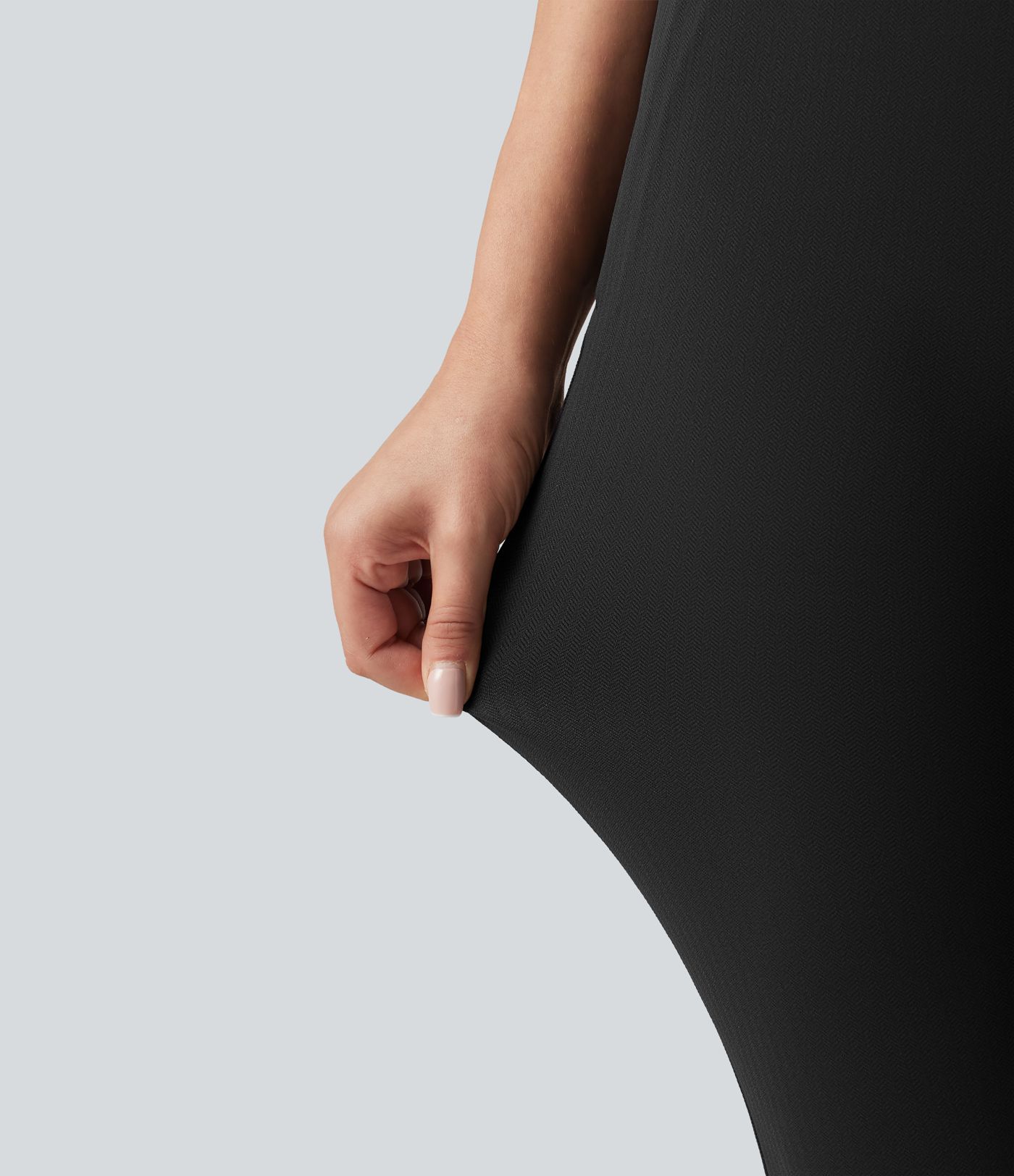High Waisted Herringbone Golf Skinny Trousers with Pockets
