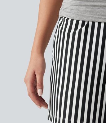 Low Rise Ruched Stripes Resort Baggy Shorts with Pockets