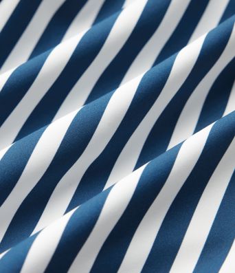 Short ample taille basse froncé à rayures avec poches, style vacances