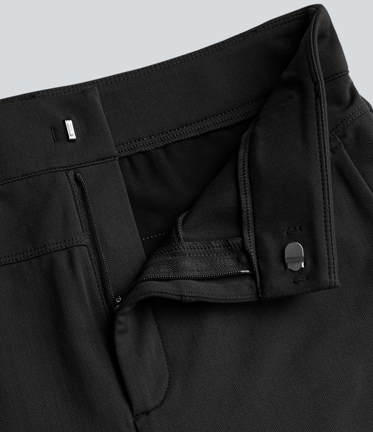 High Waisted Herringbone Golf Skinny Trousers with Pockets