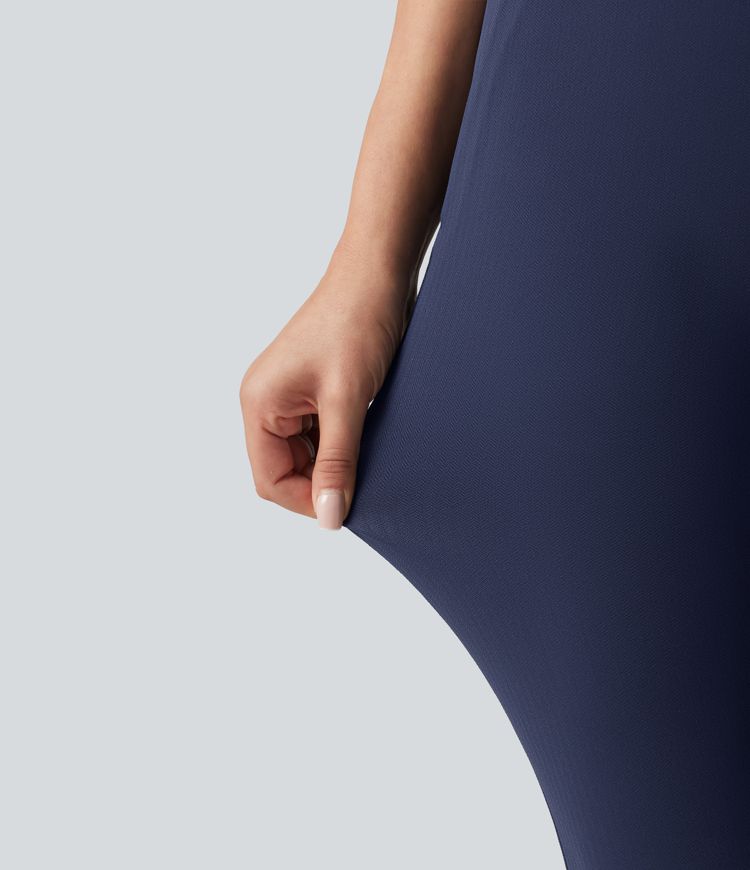 Pantalon skinny taille haute à chevrons pour le golf avec poches