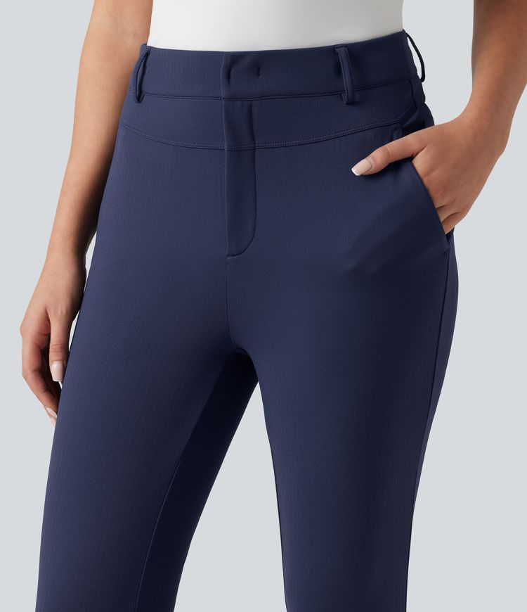 Pantalon skinny taille haute à chevrons pour le golf avec poches