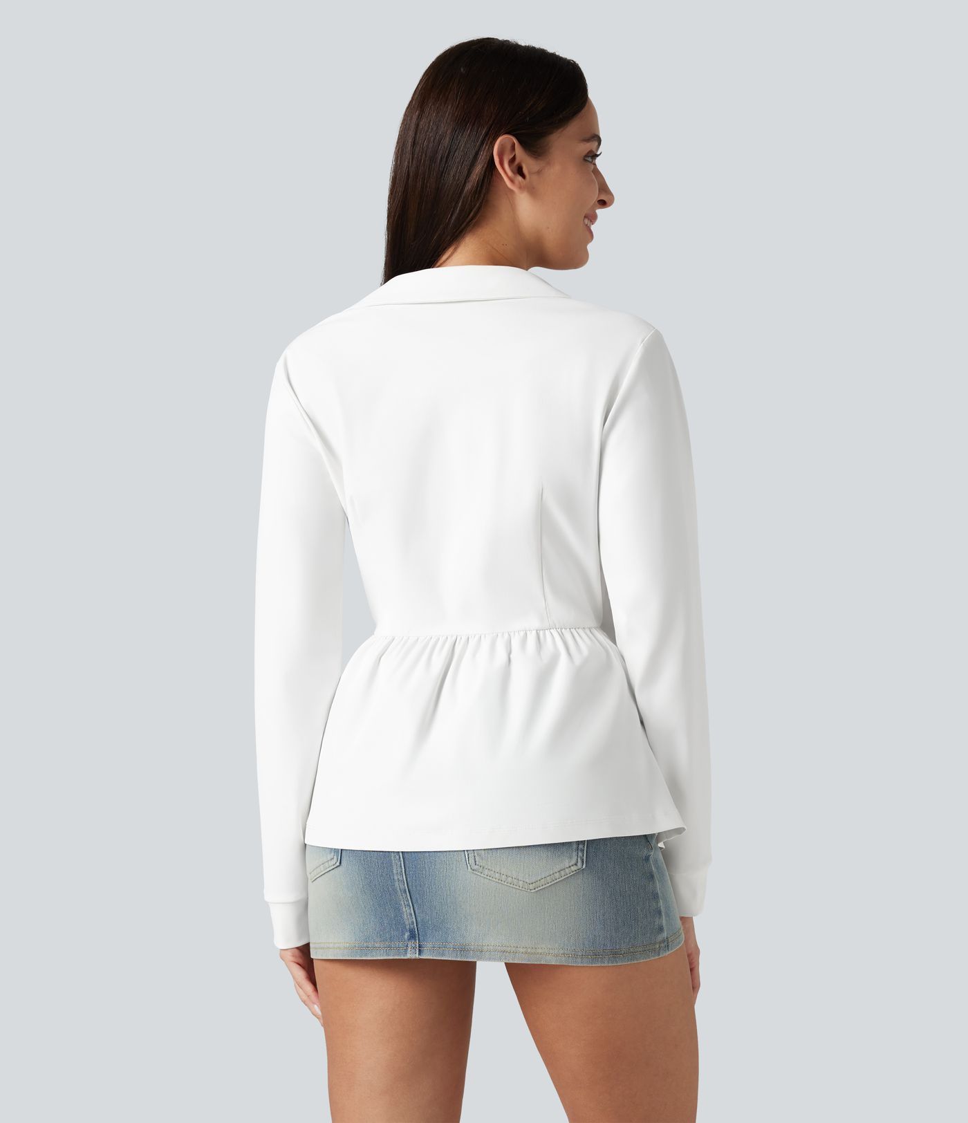 Long Sleeve Tie-side Contrast Lace Wrinkle-resistant Quick Dry Work Shirt