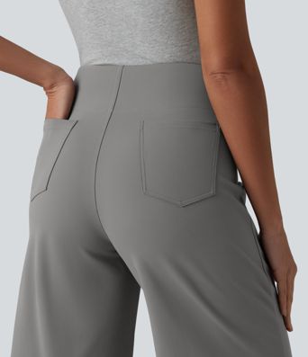 DayStretch - Büro-Bermuda-Shorts mit hohem Bund und Gesäßtaschen