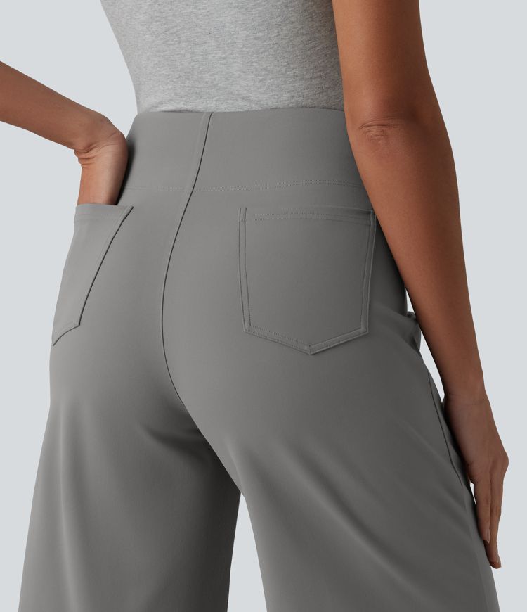 DayStretch - Büro-Bermuda-Shorts mit hohem Bund und Gesäßtaschen