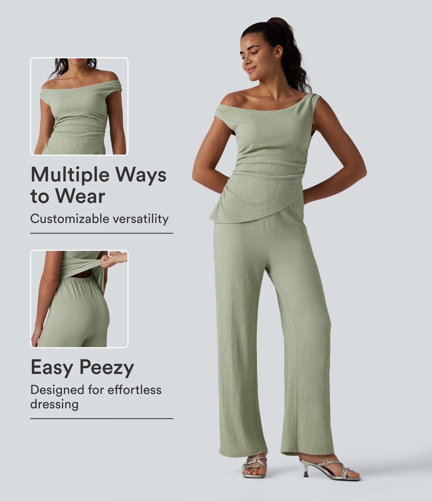 Off Shoulder Built-in Bra Casual Jumpsuit-Easy Peezy Edition