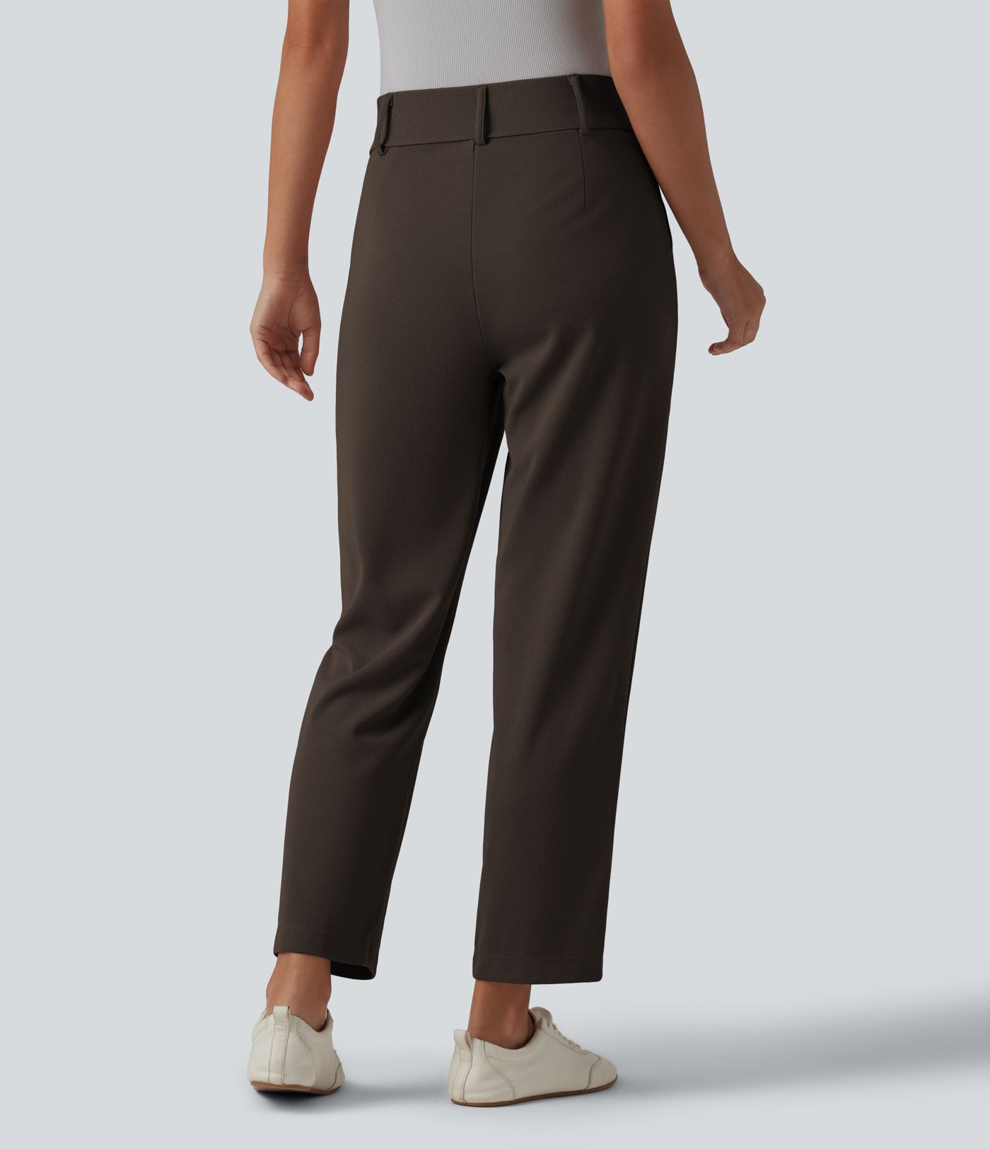 Halara Flex™ High Waisted Tapered Waffle Work Trousers with Pockets Halara Flex™ High Waisted Tapered Waffle Work Trousers with Pockets