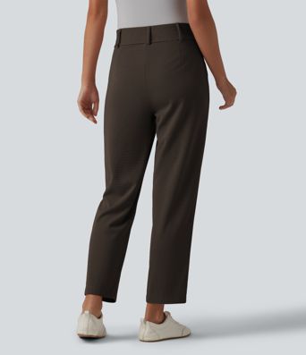 Halara Flex™ High Waisted Tapered Waffle Work Trousers with Pockets Halara Flex™ High Waisted Tapered Waffle Work Trousers with Pockets