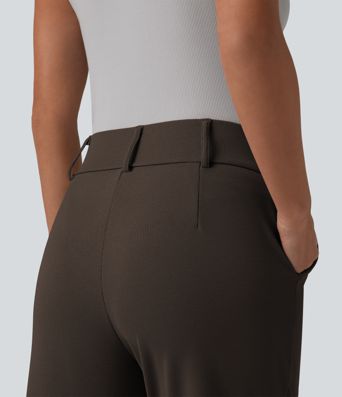 Halara Flex™ High Waisted Tapered Waffle Work Trousers with Pockets Halara Flex™ High Waisted Tapered Waffle Work Trousers with Pockets