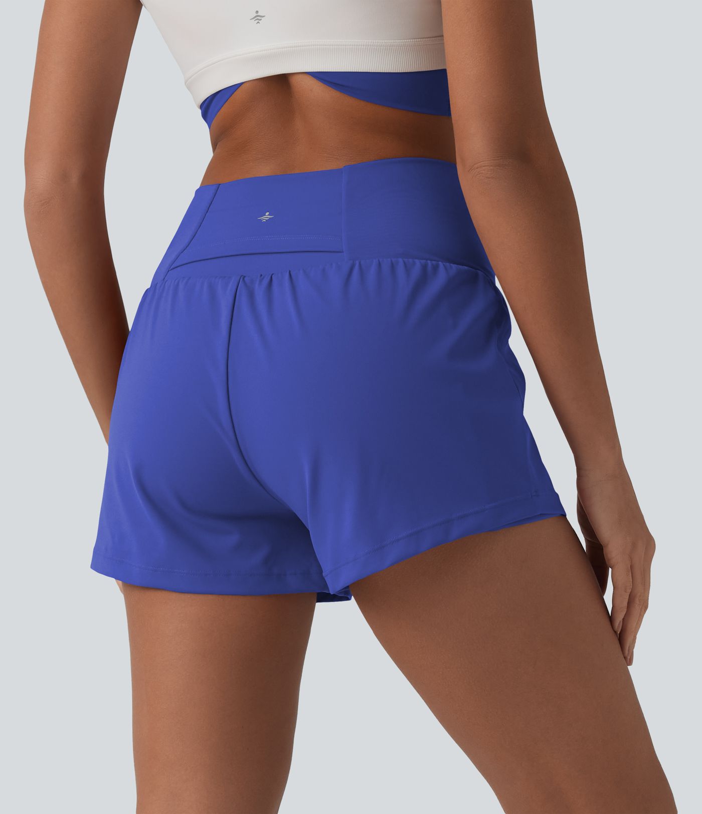 Short de yoga 2-en-1 SoftlyZero™ Airy croisé taille haute 7,5 cm toucher frais avec poches