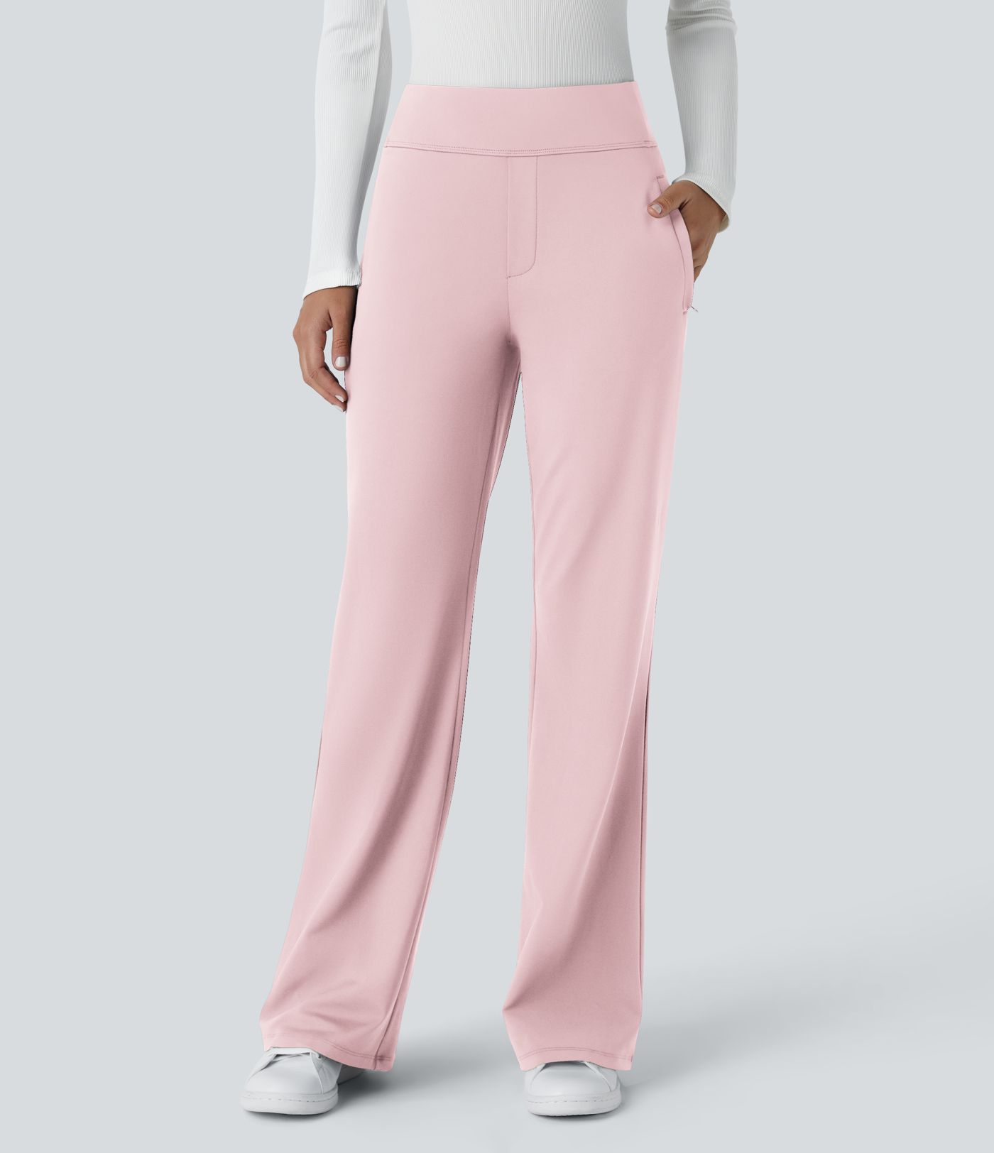 Halara Flex™ DayStretch Mid Rise Side Zipper Pocket Work Flare Pants