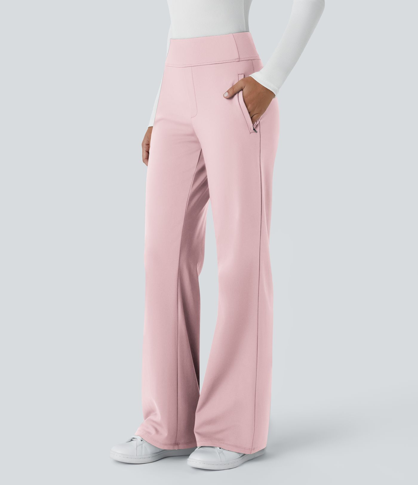 Halara Flex™ DayStretch Mid Rise Side Zipper Pocket Work Flare Pants