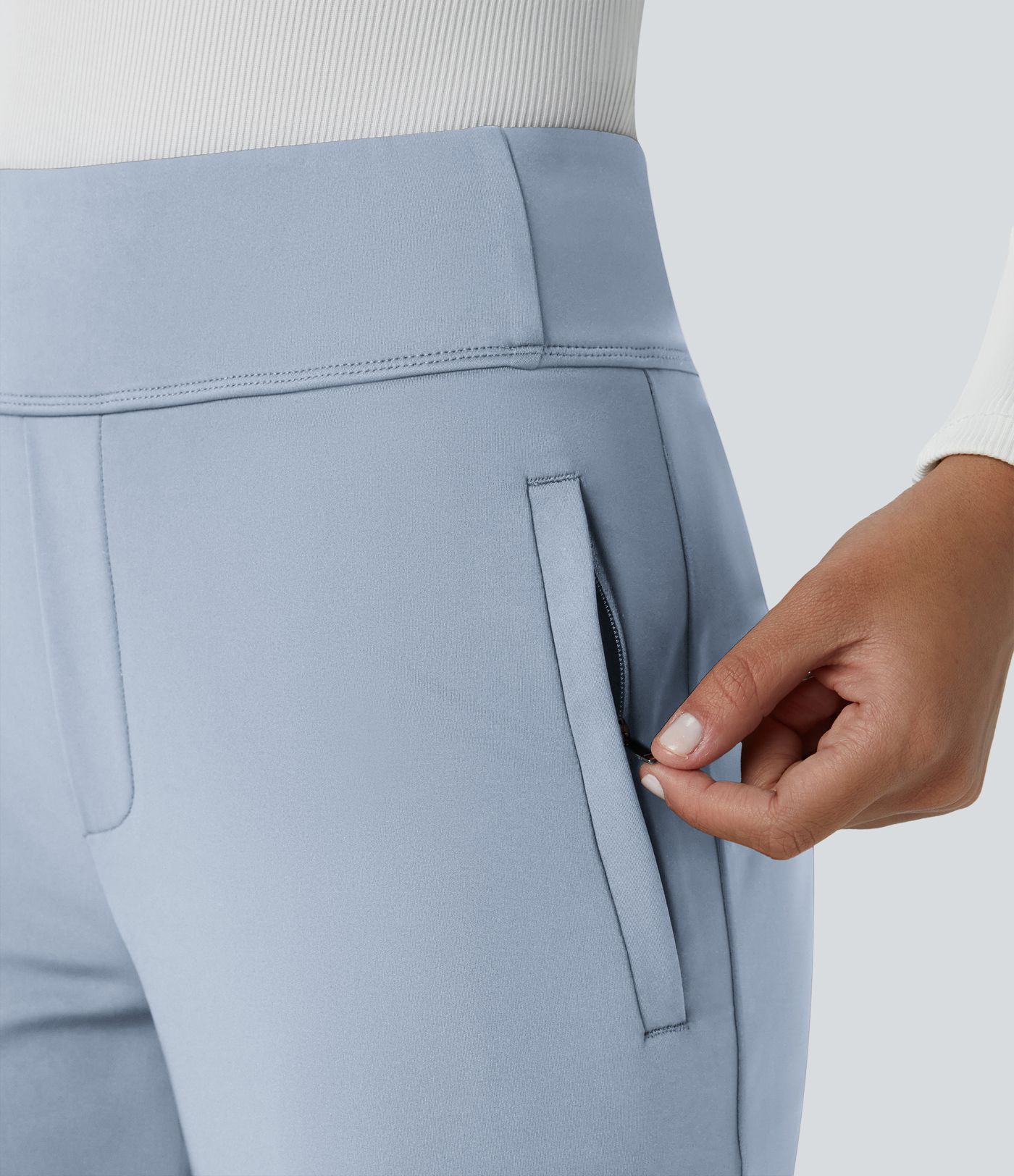 Halara Flex™ DayStretch Mid Rise Side Zipper Pocket Work Flare Pants